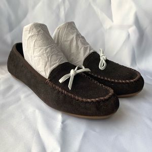 Lands End Suede Moccasins Loafers nwot